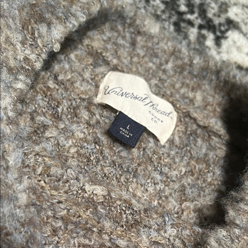 Universal Thread Heathered Tan Crew Neck Sweater - image 2